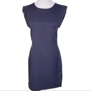 Everly Navy Cap Sleeve Casual Sheath Dress